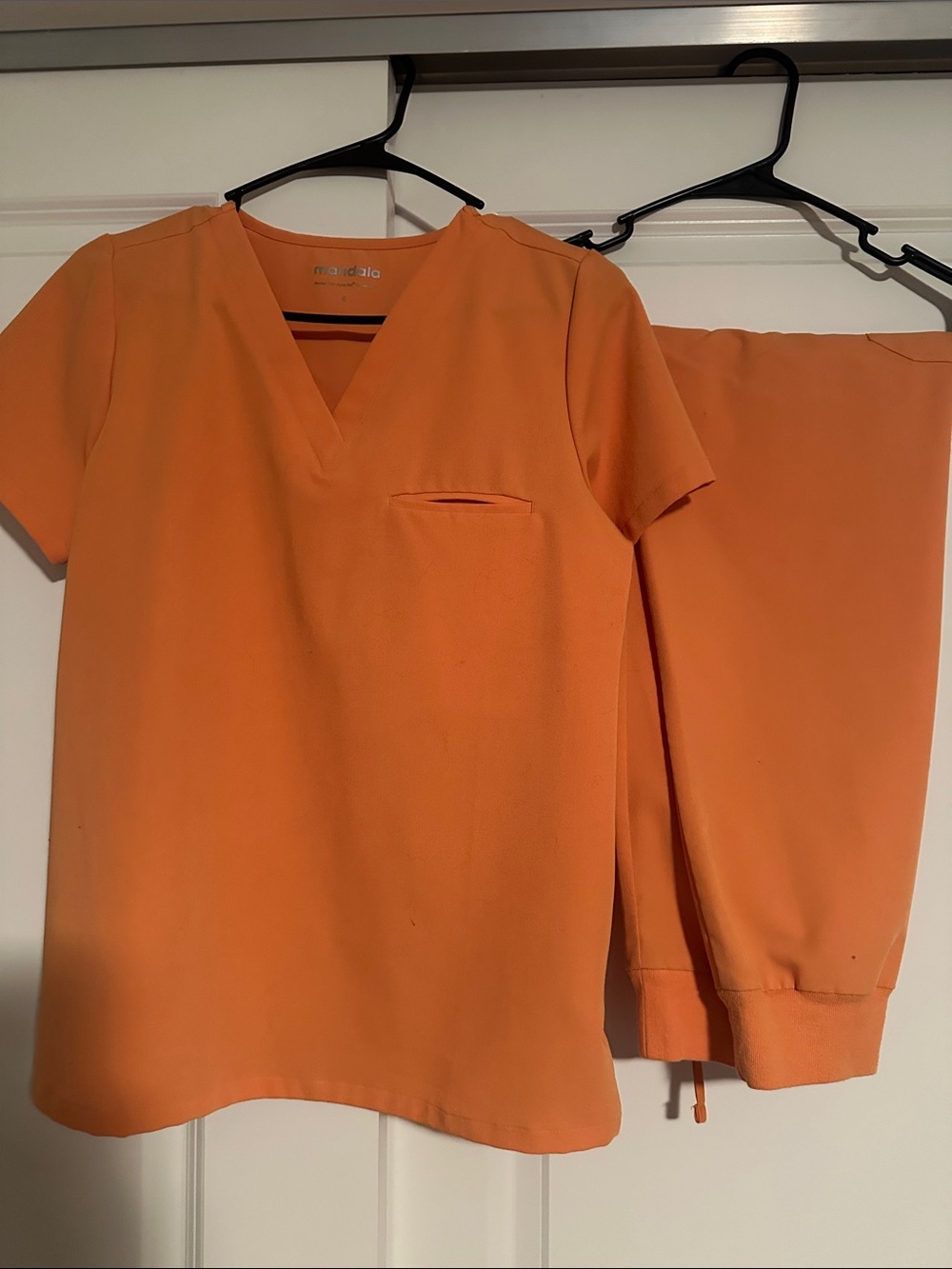 Mandala Orange scrub set - V-Neck Small